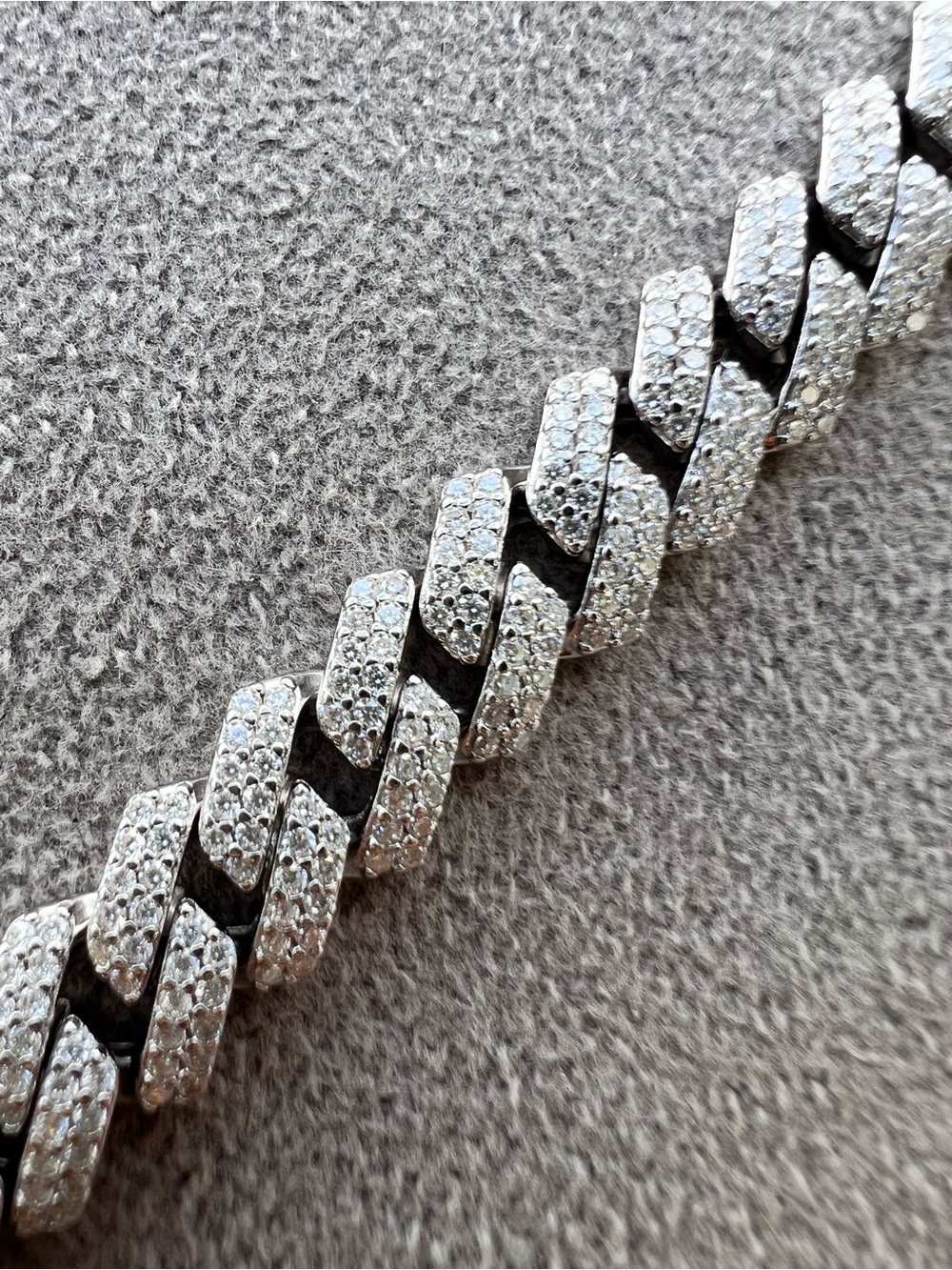 Sterling Silver Moissanite Pave Monaco Bracelet
